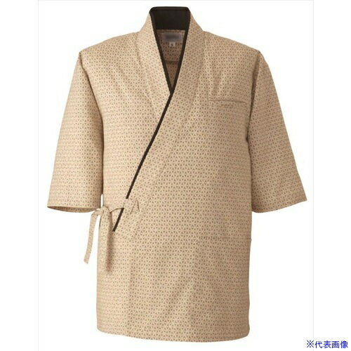 ■サンペックス 作務衣 男女兼用 作業着 和服 ユニフォーム アイボリー L JT1158L(6994094)[送料別途お見積り][法人限定][掲外取寄]