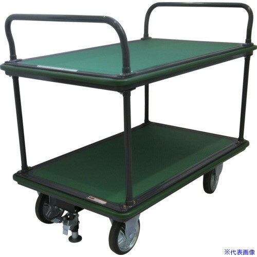 ■TRUSCO ハイグレード運搬車 2段式両袖 1200X750mm ストッパー付き 505SEBNA(6994438)[法人限定][直送元]