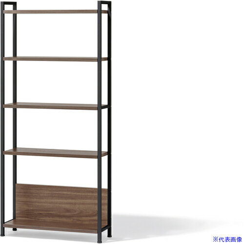 ■IRIS 207140 ウッドスリムラック ウォールナット/ブラック WSR523WB(6995322)[送料別途お見積り][法人限定][掲外取寄](3.0)