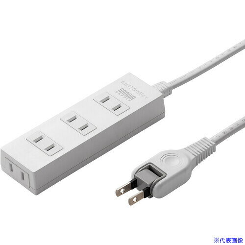 ■SANWA 火災予防タップ ホワイト 4個口 1m TAPTSH41N2(6998900)[送料別途お見積り][法人限定][掲外取寄]