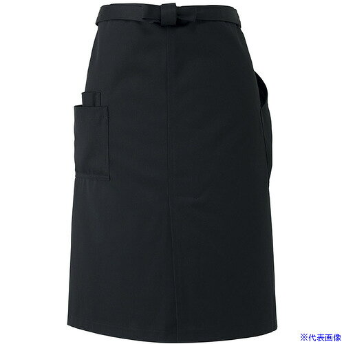 ■サンペックス 腰エプロン 飲食店 カフェ 作業用 ブラック M BA1550M(7003547)[送料別途お見積り][法人..