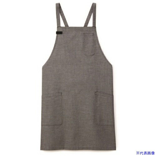 ■サンペックス エプロン 飲食店 カフェ 作業用 グレー F SBPU1817B3F(7003586)[送料別途お見積り][法人..