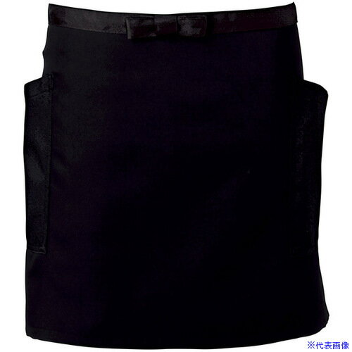 ■サンペックス 腰エプロン ショート丈 飲食店 カフェ 作業用 ブラック F CA1635F(7003619)[送料別途お..