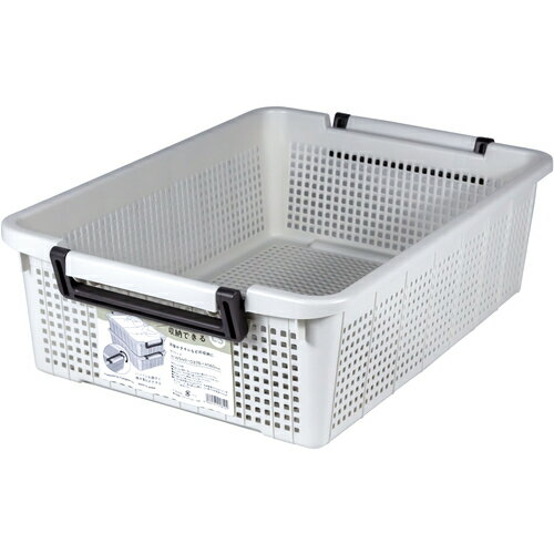 ■不動技研 樹脂バスケット 重ね収納バスケット(LS) LGR F35002 018102(7004812)×20[法人限定][外直送元]