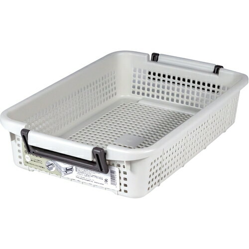 ■不動技研 樹脂バスケット 重ね収納バスケット(MS) LGR F26507 018140(7004814)×36[法人限定][外直送元]