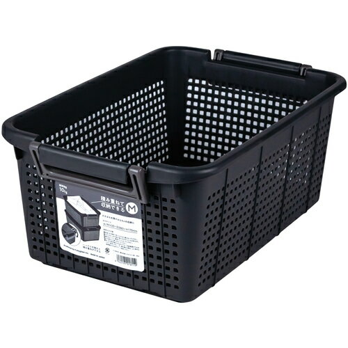 ■不動技研 樹脂バスケット 重ね収納バスケット(M) DGR F26603 018119(7004816)×36[法人限定][外直送元]