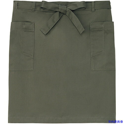 ■サンペックス 腰エプロン 飲食店 カフェ 作業用 カーキ F SAPU1924H3F(7005118)[送料別途お見積り][法..