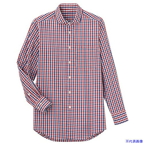 ■サンペックス シャツ 長袖 男女兼用 ユニフォーム レッド SS SBLU1919E5SS(7005143)[送料別途お見積り][法人限定][掲外取寄](4.0)