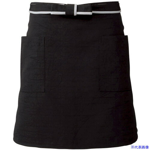 ■サンペックス 前掛け エプロン ショート丈 和食 作業用 ブラック F JA1977F(7005200)[送料別途お見積り][法人限定][掲外取寄](4.0)