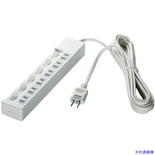 ■BUFFALO 2ピン式電源タップ 6個口 個別スイッチ 2m ホワイト BSTAPSW2620WH(7009559)[送料別途お見積り][法人限定][掲外取寄]