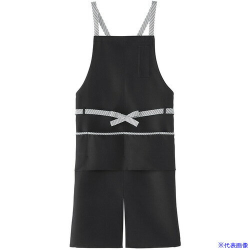 ■サンペックス エプロン 飲食店 カフェ 作業用 ブラック M CA1416M(7009937)[送料別途お見積り][法人限..