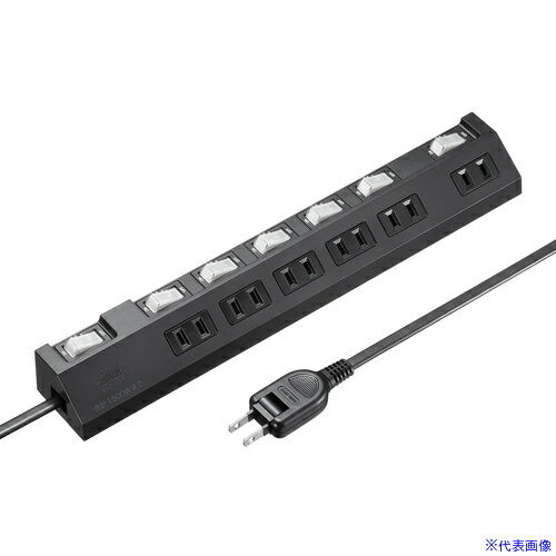 ■SANWA タップ 節電タップ TAPS302BK(7010138)[法人限定][外直送元]