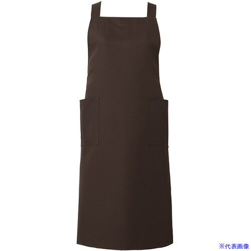 ■サンペックス エプロン 飲食店 カフェ 作業用 ブラウン F CA1631F(7013039)[送料別途お見積り][法人限定][掲外取寄]