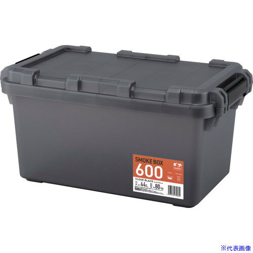 オレンジブック トラスコ中山　TRUSCOIRIS 207017 HUGEL SMOKE BOX 600 クリアブラック 〔品番:SMB600〕[ 注番:7017101]特長●中身が見えて探す手間が省けるHUGELシリーズSMOKE BOXです。●キャンパーから生まれたアイディアを形にしました。●車載時やギア（小物）を取り出す際に探す手間が省け、収納場所が一目瞭然です。●TRAILBOXと同じ素材を使用し、チェアやテーブルにも使える頑丈さを確保しています。●スタッキング可能です。●外したフタを本体に掛けておけます。●鍵穴には市販の南京錠を取り付けることができます。仕様●容量(L)：44●色：クリアブラック●外形寸法(mm)間口：637●外形寸法(mm)奥行：372●外形寸法(mm)高さ：328●有効内寸(mm)間口：498●有効内寸(mm)奥行：267●有効内寸(mm)高さ：272●耐荷重(kg)：約80仕様2材質/仕上●ポリプロピレン（PP）セット内容/付属品注意原産国（名称）日本JANコード4967576739870本体質量2.425kgオレンジブック トラスコ中山　TRUSCOIRIS 207017 HUGEL SMOKE BOX 600 クリアブラック 〔品番:SMB600〕[注番:7017101][本体質量：2.425kg]《包装時基本サイズ：372×637×328》〔包装時質量：2425g〕分類》物流・保管用品》収納用品》道具箱☆納期情報：仕入れ先通常在庫品 (欠品の場合有り)