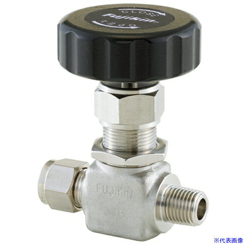 ■Fujikin SUS鋼製ニードルバルブ 16.2MPa PUH−916 ニューV−Lok継手9.52mmXR1/4 PUH...