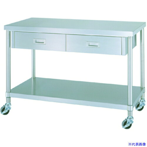 ■シンコー ステンレス作業台(片面引出・ベタ棚・SUS304)W900×D900×H1200 WDBNC9090...