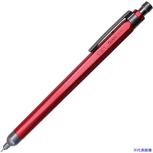 ■OHTO ボールペン ローラーゲル GS01 本体色レッド インク色黒 GS01G5RD(7306538)×5[送料別途お見積り][法人限定][掲外取寄]