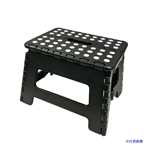 ■エムローキャット 折りたたみ踏み台 耐荷重約100kg ブラック C0211BK(7321584)[送料別途お見積り][法人限定][外直送]