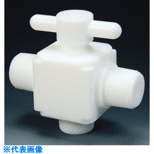 ■フロンケミカル フッ素樹脂(PTFE)二方バルブ両オスタイプ R3/8 NR1303002(7352964) 送料別途見積り 法人 事業所限定 掲外取寄