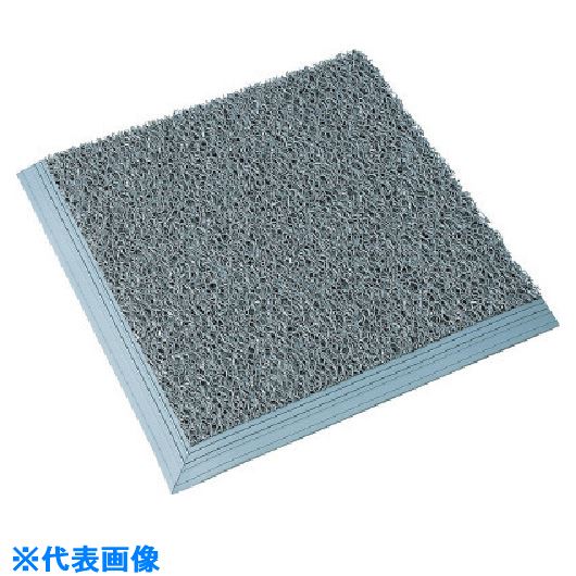 ■コンドル 屋外用細かい泥落し用マット ロンソフトマット 別注サイズ(踏み込み用縁付)(1平米あたり) グレー F129ORTF(GY)(7367830)[送料別途お見積り][法人限定][掲外取寄]