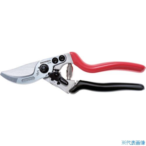オレンジブック トラスコ中山　TRUSCOBerger 【売切廃番】剪定鋏1014 210mm 〔品番:1014〕[ 注番:7521073]特長●片方のハンドルが回転し、最小限の力で切断作業ができます。●エルゴノミックハンドルは持ちやすく、鍛造アルミ製で軽量ながら耐久性が高いです。用途●植物の剪定作業や採果作業に。仕様●切断能力(mm)：25●刃長(mm)：50●全長(mm)：210●適合替刃：91001、91002仕様2●15度角度仕様●ショックアブソーバー付●注油溝付材質/仕上●刃:高炭素刃物鍛造鋼（クロムコーティング）●グリップ:アルミニウムセット内容/付属品注意原産国（名称）ドイツJANコード4006457010148本体質量260gオレンジブック トラスコ中山　TRUSCOBerger 【売切廃番】剪定鋏1014 210mm 〔品番:1014〕[注番:7521073][本体質量：260g]《包装時基本サイズ：270×85×28》〔包装時質量：269g〕分類》園芸用品》緑化用品》剪定ハサミ☆納期情報：仕入れ先通常在庫品 (欠品の場合有り)