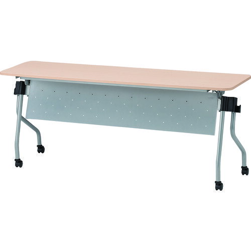 其它 - ■TOKIO 天板跳上式並行スタック会議テーブル(パネル付) 1500×450mm 天板色:ナチュラル NTAN1545PNR(7534493)[法人限定][直送元]