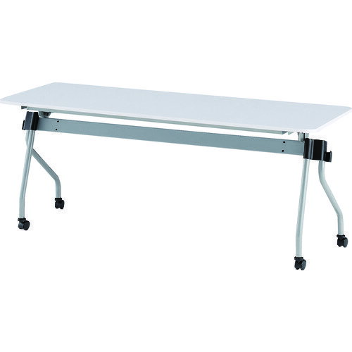 ■TOKIO 天板跳上式並行スタック会議テーブル(パネルなし) 1800×600mm ホワイト NTAN1860W(7534591)[法..