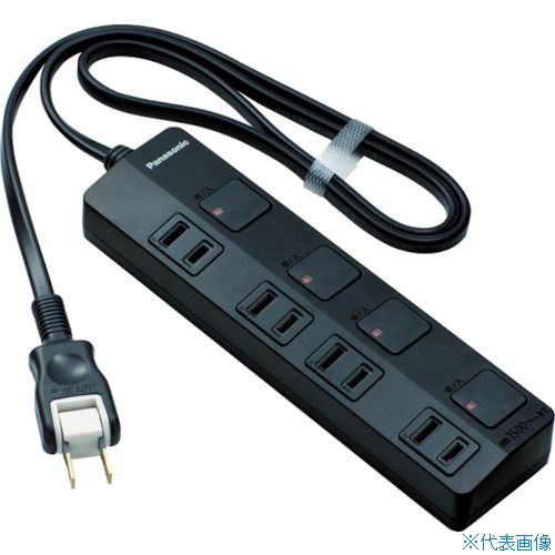■Panasonic ザ・タップZ ACアダプター対応 4コ口 1mコード付 ブラ WHS25149BP(7622449)