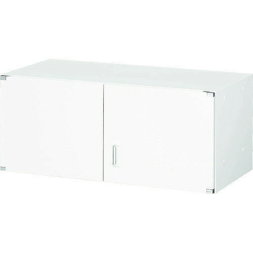 ■TRUSCO ユニット型壁面書庫 両開き 上置き専用 H380 ホワイト UHW4(7658079)[法人限定][直送元]