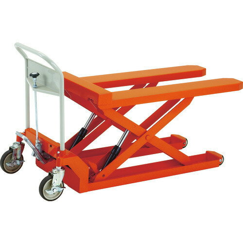 ■TRUSCO ハンドリフター 低床フォークタイプ 1000kg HLFS100090LF(7674651)[法人限定][直送元]