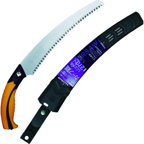 オレンジブック トラスコ中山　TRUSCORAZORSAW LC27−Aカーブ 〔品番:7753〕[ 注番:7691831]特長●生木剪定用です。●カーブ形状で食い込みが良く、パワフルに切断します。●アサリが無いので切り口が綺麗です。用途●生木の剪定に。仕様●刃長(mm)：270●全長(mm)：450●刃ピッチ(mm)：4●適合替刃：R775●刃幅(mm)：40●切断能力(mm)：270●替刃：R775仕様2●衝撃焼入れ●無電解ニッケルメッキ●アサリなし材質/仕上●刃：炭素工具鋼●柄：ポリプロピレン・エラストマ樹脂セット内容/付属品注意原産国（名称）日本JANコード4903524400621本体質量170gオレンジブック トラスコ中山　TRUSCORAZORSAW LC27−Aカーブ 〔品番:7753〕[注番:7691831][本体質量：170g]《包装時基本サイズ：450×100×25》〔包装時質量：170g〕分類》手作業工具》ハサミ・カッター・鋸》園芸用鋸☆納期情報：仕入れ先通常在庫品 (欠品の場合有り)