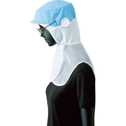 ■サンペックス ロングフード 衛生帽子 サックス L G5112L(7811039)