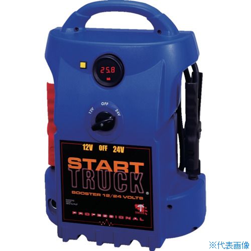 オレンジブック トラスコ中山　TRUSCOsaga スタートトラック 〔品番:LEPT24〕[ 注番:7823983]特長●内部抵抗の小さい純鉛バッテリーを電源としていますので容量が小さいながらACCは12Vで800A超え24Vで400A超えを発揮します。●オートチャージャー付きなので過充電の心配がありません。●外部ヒューズつきなので接続時のボディーショートでバッテリーを破損することがありません。用途●12V車ならほとんどの車種、トラックなら大型トラックのエンジン始動やバッテリー乗せ買え時のバックアップ電源として。仕様●内蔵バッテリー：DC12V/16Ah×2●ケーブル長(m)：1.4●電圧計：デジタル●横置可能●寸法(mm)：320×185×450仕様2●DC12/24V兼用●クランキング電流：最大700A●クランキング時間：最大6秒間●DC出力：15W時約28時間、40W時約8時間材質/仕上セット内容/付属品注意原産国（名称）スイスJANコード4571169241567本体質量18.2kgオレンジブック トラスコ中山　TRUSCOsaga スタートトラック 〔品番:LEPT24〕[注番:7823983][本体質量：18.2kg]《包装時基本サイズ：355×290×620》〔包装時質量：20kg〕分類》手作業工具》車輌整備用品》電気関係整備工具☆納期情報：オレンジブック掲載以外でメーカー直送品（送料元払い）【法人限定＝会社名ご記入お願い致します。】※北海道・沖縄・離島は運賃別途商品も含む