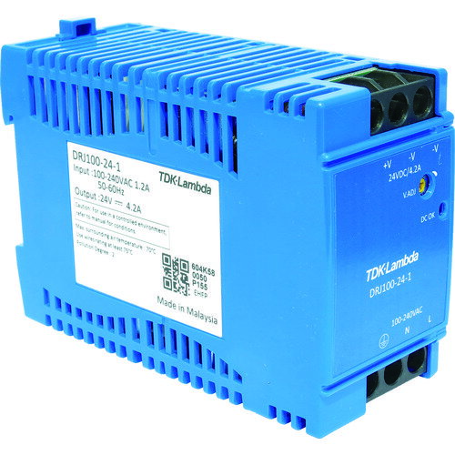 ■TDKラムダ DINレール取付専用ユニット型電源 DRJ 100W ブロック端子 DRJ100241(7885890)