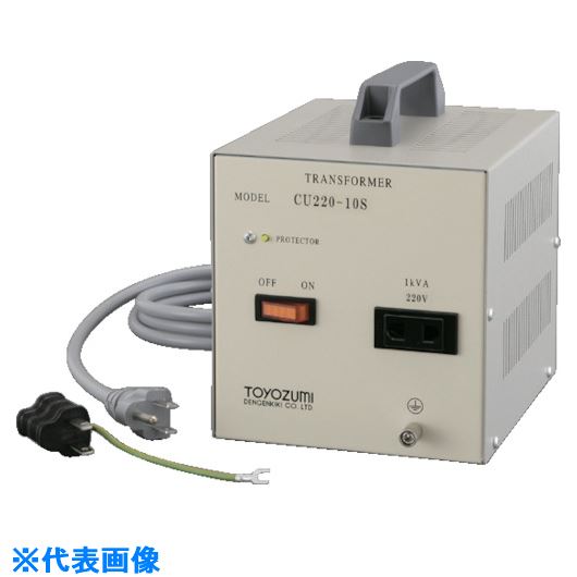 オレンジブック トラスコ中山　TRUSCO豊澄電源 CU-S国内シリーズ 100V対220V 1KVA 〔品番:CU22010S〕[ 注番:7903839]特長●単相、単巻、ケース入りです。●海外の電気製品を日本国内でご使用になる為のトランスです。●50/60Hz両用になります。仕様●入力電圧(V)：100●出力電圧(V)：220●容量(VA)：1K仕様2●保護装置：プロテクター●外形寸法　幅X奥行x高さ(mm)：144X188X180●入力プラグ形状：2P並行E付(接地アダプター付)●入力プラグコード長(mm)：1700●出力コンセント形状：2P丸平兼用材質/仕上セット内容/付属品注意原産国（名称）日本JANコード本体質量6.7kgオレンジブック トラスコ中山　TRUSCO豊澄電源 CU-S国内シリーズ 100V対220V 1KVA 〔品番:CU22010S〕[注番:7903839][本体質量：6.7kg]分類》電子機器》電気・電子部品》変圧器☆納期情報：メーカー取り寄品（弊社より発送）