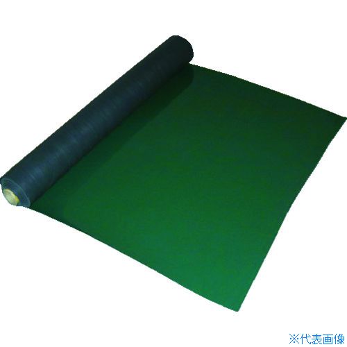 ■ワニ印 塩ビ養生マット 平マット グリーン 1.5mm厚×915mm×20m巻 003023(7924330)[法人限定][直送元]