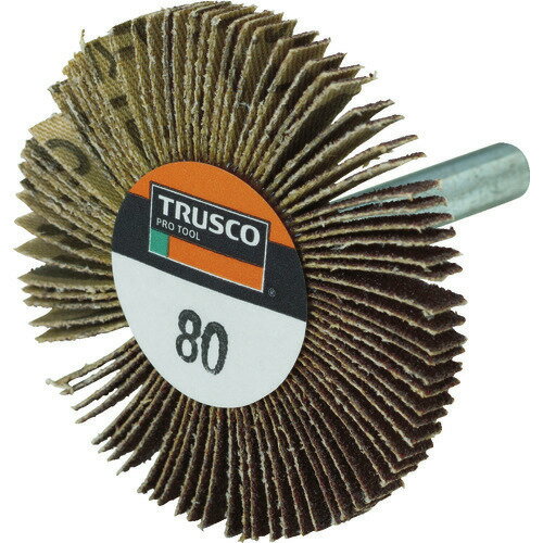 ■TRUSCO 薄型フラップホイール 50X5X6 #80 5個入 UF500580(7933657)