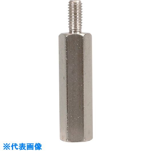 ■テイシン 黄銅スペーサーSBB-M2.6 オス-メス ネジ径M2.6 全長18 SBB2618E(8068457)[送料別途見積り][法人・事業所限定][掲外取寄]