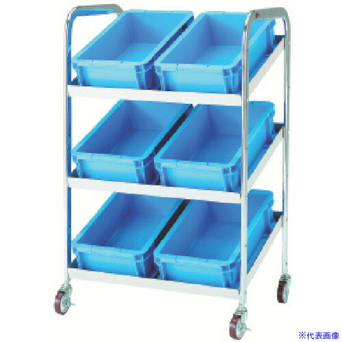 ■OS 傾斜棚ワゴン(ボックス付) KTWB(8092704)[法人・事業所限定][外直送元]