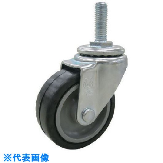 ■ユーエイ ねじ込み式 自在 キャスター ゴム 車輪径75mm Sタイプ ST型 ネジ寸法W3/4×40山数10 ST75NRW3440(8093034)[送料別途見積り][法人・事業所限定][掲外取寄]