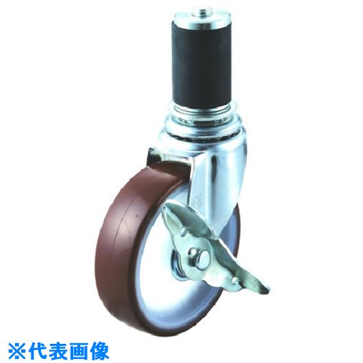 ■ユーエイ 差し込み式 自在 キャスター ウレタン 車輪径75mm ストッパー付き Lタイプ LTF-S型 パイプ径..