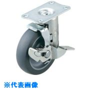 ■ユーエイ プレート式 自在 キャスター エラストマー 車輪径75mm ストッパー付き SILENTタイプ EF-DS型 取付寸法56×28 EF75ELSBDS(8093571)