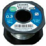 オレンジブック トラスコ中山　TRUSCOHOZAN ハンダ 100g 〔品番:HS341〕[ 注番:8107592]特長●コスト重視の鉛フリーはんだですが、ぬれ性を重視したフラックスを採用するなど作業性の低下は最小限にとどめています。●Sn-3Ag-0.5Cuのはんだから切替えた場合でも設備の新規導入や作業方法の大幅な変更は不要です。用途●精密電子機器のはんだ付け。仕様●線径(mm)：0.3●鉛フリーはんだ対応：対応●ハライド含有量(mass%)：0.5≦、＜2.0●ハロゲン元素含有の有無：有●成分(%)：Ag0.3/Sn99/Cu0.7●参考値長さ(m)：232仕様2●固相/液相温度：217℃/226℃●長さ(参考値)(m)：232●フラックス特性：ROM1材質/仕上●合金組成(すず:99%、銀:0.3%、銅:0.7%)セット内容/付属品注意原産国（名称）日本JANコード4962772053416本体質量100gオレンジブック トラスコ中山　TRUSCOHOZAN ハンダ 100g 〔品番:HS341〕[注番:8107592][本体質量：100g]《包装時基本サイズ：30×55×55》〔包装時質量：113g〕分類》電子機器》はんだ用品》はんだ☆納期情報：仕入れ先通常在庫品 (欠品の場合有り)