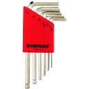 ■BONDHUS 六角棒レンチセット ボールポイント・L−レンチ ショート メッキ 6本組(1.5−5mm) BLX6MSB(81082...