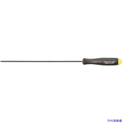 オレンジブック トラスコ中山　TRUSCOBONDHUS ボールポイント・ドライバー ロング 5/64インチ No.10704 〔品番:BSL564〕[ 注番:8108303]特長●人間工学に基づいて設計されたグリップは握りやすく、小さな力で最大のトルクを出す事ができます。●最大15度の傾斜でも転がらないようなグリップのデザインになっています。●プロガード加工は一般的な黒染加工の5倍以上の耐食性があります。●鋼材にはバナジウム鋼のような一般的な鋼材に比べ、20%以上も強度があるプロテニアム合金鋼を使用しています。●ボールポイント形状により最大25度の角度で回す事ができます。用途●六角穴付ボルトの締め付け、緩め作業に。●斜めからの作業に。仕様●対辺寸法(インチ)：5/64●全長(mm)：162●全長×軸長×グリップ径(mm)：162×109×11仕様2●プロガード黒染め加工処理●硬度：HRC57〜61材質/仕上●ブレード部：プロテニアム［［R上］］合金鋼（ボンダス特注鋼材）●表面処理：プロガード(TM)加工（黒染め）●グリップ：ポリプロピレン樹脂、サーモプラスチックラバーセット内容/付属品注意●工具を安全に使っていただくため、作業時は必ず保護メガネを着用してください。●パイプやメガネレンチなどを使っての作業はしないでください。原産国（名称）アメリカJANコード本体質量23gオレンジブック トラスコ中山　TRUSCOBONDHUS ボールポイント・ドライバー ロング 5/64インチ No.10704 〔品番:BSL564〕[注番:8108303][本体質量：23g]《包装時基本サイズ：400×105×30》〔包装時質量：30g〕分類》手作業工具》ドライバー・六角棒レンチ》ボールポイント六角棒レンチ☆納期情報：メーカー取り寄品（弊社より発送）