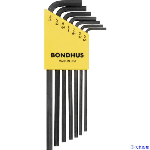 オレンジブック トラスコ中山　TRUSCOBONDHUS 六角L−レンチ ロング インチ セット7本組(5/64−3/16) No.12145 〔品番:HLX7〕[ 注番:8108449]特長●プロテニアム合金鋼使用のハイトルク六角レンチです。●六角レンチとボルトの交差を0.0127ミリ以下に設定している為、レンチとボルトを傷つけにくくなっています。●プロガード加工は一般的な黒染加工の5倍以上の耐食性があります。●鋼材にはバナジウム鋼のような一般的な鋼材に比べ、20%以上も強度があるプロテニアム合金鋼を使用しています。用途●六角穴付ボルトの締め付け、緩め作業に。仕様●セット内容(インチ)：5/64、3/32、7/64、1/8、9/64、5/32、3/16インチ●セット内容(本)：7●セット内容(点)：7●セット内容(組数)：5/64、3/32、7/64、1/8、9/64、5/32、3/16(7本組)●セット内容：5/64、3/32、7/64、1/8、9/64、5/32、3/16インチ仕様2●プロガード黒染め加工処理●硬度：HRC57〜61材質/仕上●プロテニアム［［R上］］合金鋼（ボンダス特注鋼材）●表面処理：プロガード（TM）加工（黒染め）セット内容/付属品●5/64、3/32、7/64、1/8、9/64、5/32、3/16インチ●ボンデックス［［TM］］ケース（ロック機能付きレンチ収納ケース）注意●工具を安全に使っていただくため、作業時は必ず保護メガネを着用してください。●パイプやメガネレンチなどを使っての作業はしないでください。原産国（名称）アメリカJANコード本体質量82gオレンジブック トラスコ中山　TRUSCOBONDHUS 六角L−レンチ ロング インチ セット7本組(5/64−3/16) No.12145 〔品番:HLX7〕[注番:8108449][本体質量：82g]《包装時基本サイズ：215×80×20》〔包装時質量：100g〕分類》手作業工具》ドライバー・六角棒レンチ》六角棒レンチ☆納期情報：メーカー取り寄品（弊社より発送）