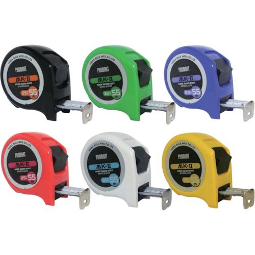 オレンジブック トラスコ中山　TRUSCOプロマート MK2 25 5.5m 6色セット 12個入 〔品番:MKS2555〕[ 注番:8109814]特長●検査基準を保ちつつJIS1級を付けない事で価格を抑え、品質と価格を両立した商品です。●6色同梱セットです。用途●測定用に。仕様●テープ長さ(m)：5.5●テープ幅(mm)：25●爪仕様：移動爪●ショックアブソーバー：あり仕様2●移動爪●ロックタイプ●片面目盛●455mmピッチ表示：あり●減速ボタン：あり●ベルトクリップあり材質/仕上●テープ:スチールセット内容/付属品●ブラック、ホワイト、レッド、イエロー、グリーン、パープル×各2個入注意●作業中は安全のため、保護メガネ、手袋をしてください。●人体の安全・テープの保護のため、テープはゆっくり引き込んでください。●STOPマーク以上引き出さないでください。●電気との接触はしないでください。感電の危険があります。●テープにひび割れ・キレが生じた時は使用しないでください。絶対に分解しないでください。ケガをする恐れがあります。原産国（名称）中国JANコード4954771041679本体質量2820gオレンジブック トラスコ中山　TRUSCOプロマート MK2 25 5.5m 6色セット 12個入 〔品番:MKS2555〕[注番:8109814][本体質量：2820g]《包装時基本サイズ：355×205×76》〔包装時質量：2970g〕分類》測定・計測用品》測量用品》コンベックス☆納期情報：オレンジブック掲載以外でメーカー直送品【法人限定＝会社名ご記入お願い致します。】