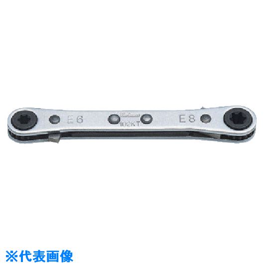 Wrenches - ■Ko-ken ラチェットスパナ 対辺E6×E8mm 102KTE6XE8(8117861)[送料別途お見積り][法人限定][掲外取寄]