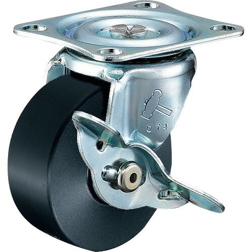 ■ハンマー Gシリーズ旋回式MCナイロン車輪 65mm ストッパー付 415GMC65(8140606)[送料別途お見積り][法..