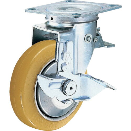 ■ハンマー スイッチキャスター ウレタン車輪(ローラーベアリング)125mm ストッパー付 413F0SURB125(8140876)[送料別途お見積り][法人限定][掲外取寄]